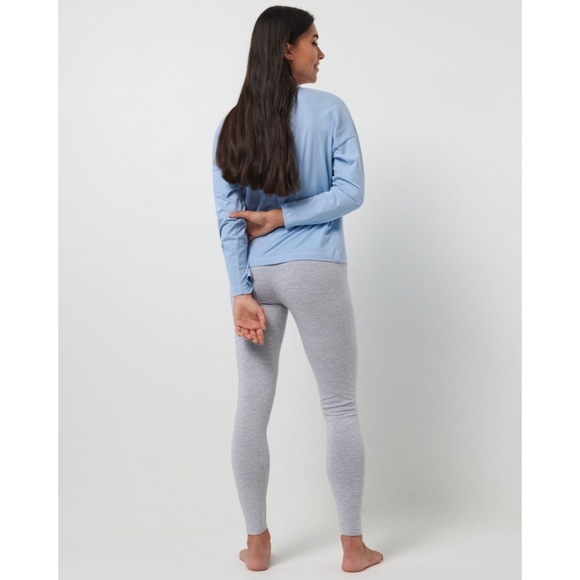 Peanuts Snoopy Women's Cotton Two Piece Lounge Sets Shirt Leggings Blue Gray NWT - Picture 2 of 8